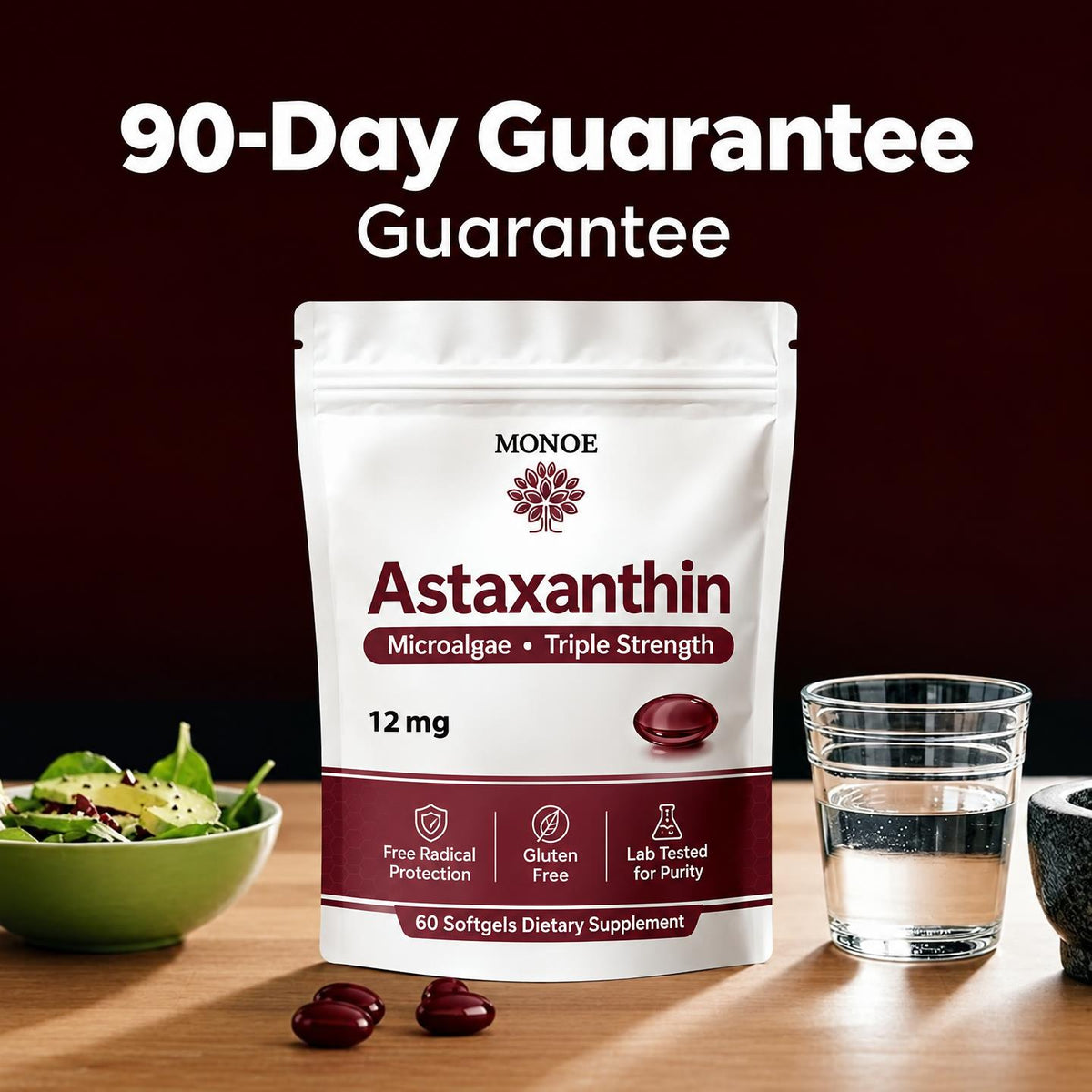 Astaxanthin 12 mg — Natural Softgels with MCT Oil