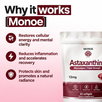 Astaxanthin 12 mg — Natural Softgels with MCT Oil