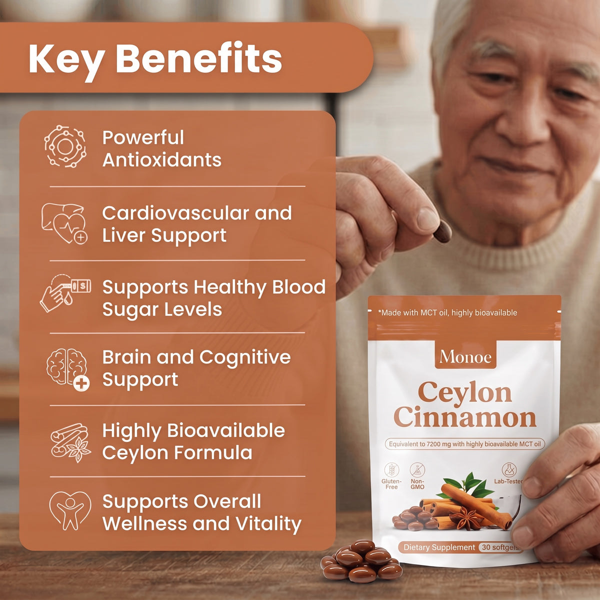 Ceylon Cinnamon Softgels — With MCT Oil